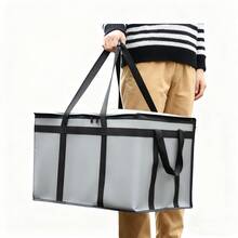 ZBEZBE Insulated Food Delivery Bags, XXXL Hot And Cold Pizza Delivery Bags, Commercial Large Capacity Insulated Bags, Doordash Catering Cooler Bags, Party Warmers - 淺灰色 - 查看 1