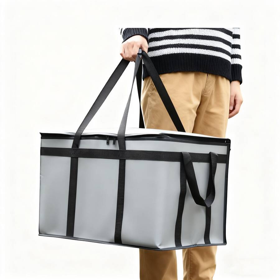 ZBEZBE Insulated Food Delivery Bags, XXXL Hot And Cold Pizza Delivery Bags, Commercial Large Capacity Insulated Bags, Doordash Catering Cooler Bags, Party Warmers - 淺灰色 - 查看 1