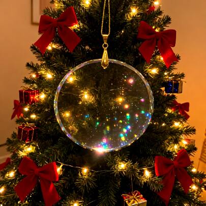 人造透明空白圆形刻面水晶玻璃吊坠，派对礼品，圣诞树装饰，婚礼礼物，新娘礼物，圣诞吊坠，DIY工艺水晶装饰挂件，家居装饰礼品