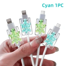 可爱3D闪亮海龟造型充电线保护套，兼容数据线、iPad、USB Type-C/L接口