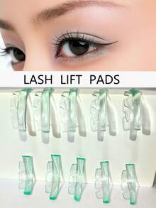 10Pcs/5Sizes Self Sticky Lash Lift Pads,Eyelash Perm Rods No Glue Lash Lift Shields,Reusable Soft J&L&B& D Curls Makeup Beauty Tool Pink Color - Cadet Blue - View 1