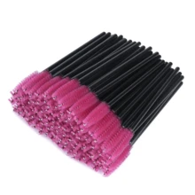 100/500Pcs Disposable Black Eyelash Brushes Mascara Wands Lash Eyebrow Spoolies Mini Makeup Applicators,Eyebrow Brush,Eyeshadow Brush,Spoolie,Spoolie Brush - Multicolor - View 2