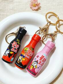1Pc Popular Korean Simulation Sauce Keychain Pendant, Mini Korean Cream Turkey Noodle Sauce Keychain Bag Pendant, Key Chain, Bag Accessory, Wallet Pendant, Women's Keychain, New Year And Birthday Gift For Women - Multicolor - View 10