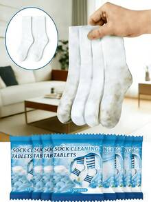 Socks Cleaning Tablets: Household Cleaning, Exclusive Socks Cleaning Tablets, Odor-Resistant After Cleaning, Multi-Functional Cleaning Tablets For Washing Yellow Stains And Softening And Cleaning Socks - Multicolor - View 2