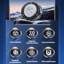 Almohadilla magnética de refrigeración para teléfonos con ajuste inteligente de doble velocidad, con sujeción magnética para una fijación segura. Los efectos de iluminación RGB se pueden desactivar. Con un peso de tan solo 50 g para un transporte sin esfuerzo, ofrece una disipación eficiente del calor y es compatible con dispositivos Android y Apple. Funciona de forma silenciosa con un rendimiento de refrigeración estable. - Plateado - Ver 10