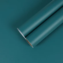 1 Roll Blue Vinyl Wallpaper, Peel And Stick, Matte Self-Adhesive, Textured, Random Pattern, Easy To Install, Suitable For Cabinet, Bedroom, Living Room Wall Decor, Furniture Renewal - Navy Blue - View 11