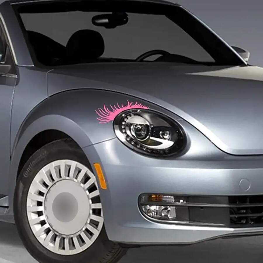 Waterproof Car Headlight Eyelash Stickers, Funny Fake Eyelash Decorative Stickers, Self-Adhesive Car Headlight Stickers, Universal Car Accessories