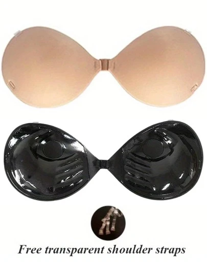 Sujetador adhesivo push-up 2 en 1, de 3 cm de grosor, adecuado para busto pequeño, se puede usar con vestidos sin espalda y sin tirantes, sujetador realzador de busto reutilizable