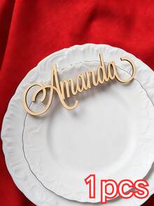 Custom Acrylic Name Cake Charm Personalized Mirror Name Plaque Gold Cake Name Sign Wedding Cake Decoration Guest Name Place Card Reception Table Decor Bridal Shower Engagement Party Birthday Cake Decor.1/3/5pcs - Multicolor - View 52