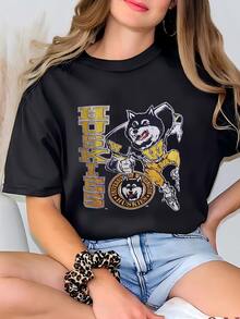Womens Vintage 00s Washington Huskies Hoodie Washington Huskies Sweatshirt Washington University Washington Huskies Football Sweater Hoodie Jacket T-Shirt - màu đen - Xem 1