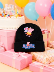 Peppa Pig Animated Cartoon Peripheral Knitted Hats, Curled Woolen Hats, Printed Knitted Hats, Woolen Hats, Autumn And Winter Hats, Outdoor Cold Hats - Multicolor - View 8