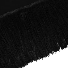 一件式户外舞蹈裙，黑色流苏三角围巾式连体裙，成人女士系带弗拉明戈裙，拉丁舞服装腰部裹裙 - 黑色 - 查看 3