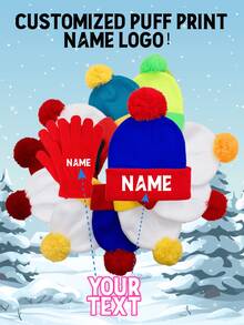 Round-Crown Beanie With Pom-Pom, Large Head Circumference, Solid Angora Knit Cap, European And American Yarn Cap, Plain Pom-Pom Yarn Cap, Customizable Text Logo - A - View 15