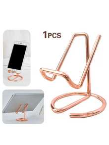 1pc Metal Phone Stand Desktop Holder Lazy Dual Use Innovative Card Clip Iron Alloy Mobile Bracket For Living Room Bedroom Study Office Desk - Multicolor - View 10