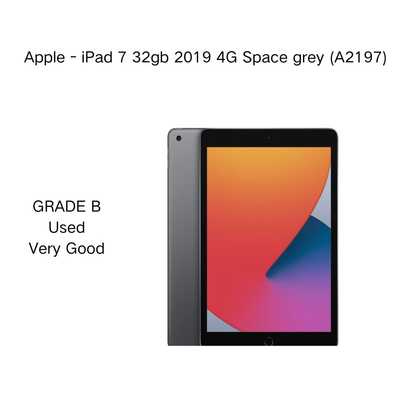  Apple - IPad 7 32gb 2019 4G Space Grey (A2197),GRADE B, Used, Very Good