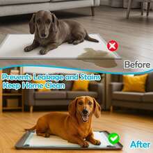 Khay lót vệ sinh gắn tường cải tiến, đáng tin cậy, thích hợp cho chó con và chó nhỏ/trung bình, dùng để huấn luyện đi vệ sinh, khay đựng chất thải cho chó, dễ vệ sinh, bảo vệ sàn nhà, đồ dùng cho chó. - Khung đỡ miếng lót chống tiểu không tự chủ, kích thước 24,4*16,5 inch. - Xem 5