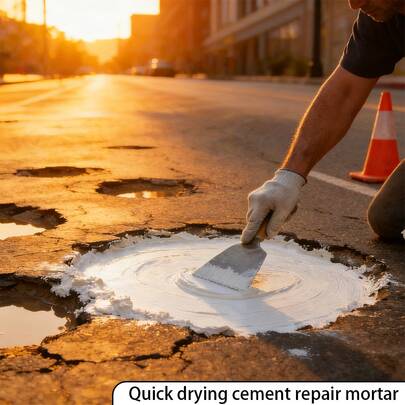 1pc 450g/0.99lbs Fast Drying White Cement Repair Mortar, Dries Quickly When Mixed With Water, High Hardness After Curing, Suitable For Indoor & Outdoor Home Repair, Fixes Floor Cracks, Effectively Prevents Water Seepage And Cracking