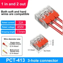 90pcs/35pcs Lever Wire Connectors, DIY Quick Wire Connectors (28-12 AWG), 2/3/5 Port Push-In Electrical Connection Terminals, Plug-In Connection Terminal Blocks, Mini Quick Wire Connectors, Suitable For 0.4-4.0mm Wire Size, No Tape Binding, Fast Connection
