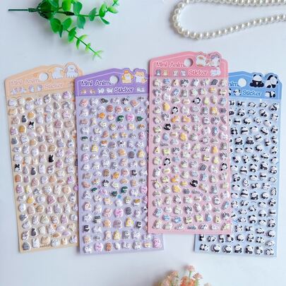 Mini Cute Animal Sticker Set: Various Adorable Stickers - Ideal For Decorating IPad, Laptop, Notebook, Cup, Photo Album And Other DIY Crafts | Colorful Glitter Decorations, Great For Adult Creativity And Valentine's Day Gifts