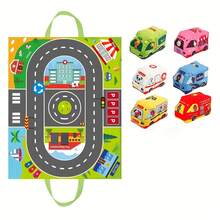 婴儿玩具布车，地毯纹理纸婴儿布车玩具，耐用防撕裂柔软汽车模型玩具，培养抓握能力 - 彩色 - 查看 8