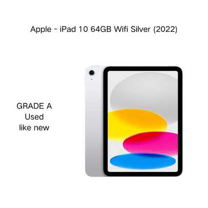  Apple - IPad 10 64GB Wifi Silver (2022), Grade A, Used, Like New