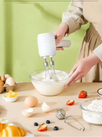 Batidora eléctrica para hornear en casa, pequeña mezcladora de crema automática de mano, batidora de pasteles