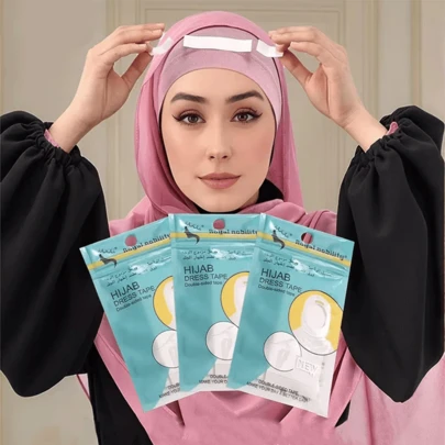 ملصقات لاصقة الوجه لتثبيت الحجاب والوشاح والشال، إكسسوارات رأس مضادة للانزلاق