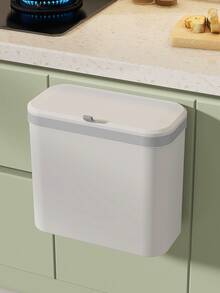 Papelera para el baño del hogar, cubo de basura con tapa de gran capacidad, diseño minimalista - Multicolor - Ver 7