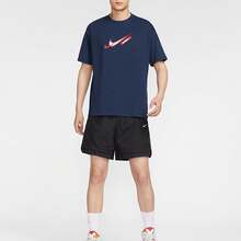 Nike 耐克品牌标志印花圆领透气短袖T恤，黑色 - 黑色 - 查看 3