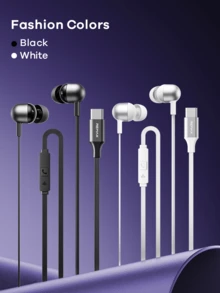 Remax 1.2米 Type-C 有线入耳式耳机，HiFi 动圈麦克风，TPE 材质，隔音耳罩，降噪并增强低音，黑/白