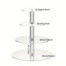 Acrylic Clear Round Cupcake Stand, Wedding Cupcake Tower Rack, Cupcake Display Stand For Dessert Table, Birthday Party Cupcake Tiered Holder, Wedding And Birthday Supplies, Home And Party Decorations - Clear - View 14