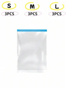 15/3/1 Pcs Vacuum Compression Travel Bags, Roll-Up Storage Bags (No Vacuum Pump Needed), Space-Saving Luggage Packing Cubes, Essential For Clothes, Underwear, Bedroom Storage - Transparent - View 18