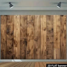 1 pieza de fondo de pared de madera vintage plano 2D - Fondo de poliéster para fotografía y decoración de fiestas - No se requiere electricidad - Disponible en varios tamaños, decoración multiusos, regalo para fiestas, material de poliéster, sin necesidad de energía - Marrón - Ver 5