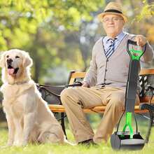 重型宠物粪便铲（半包），可折叠32英寸长弹簧手柄，适用于大型小型犬猫的庭院草坪砾石清理工具 - 彩色 - 查看 7