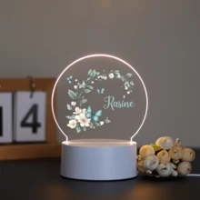 1pc Customized Name Floral & Butterfly Decor 3D LED Night Light, Suitable As Birthday Gift, Wedding Party Gift, Mother's Day Gift, Girlfriend Gift, Family & Friend Gift, Graduation Gift, Valentine's Day Gift - Brown - View 27
