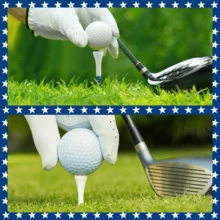 50/100pcs American Flag Design Golf Ball Tees, Bamboo Patriotic Golf Tees, US Flag Golf Tees, Reduce Side Spin And Friction, Suitable For Men And Women Golfers - Red and White - View 9