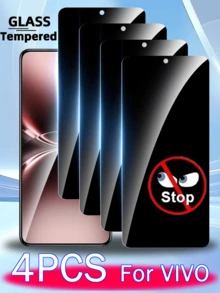 4pcs Tempered Glass Screen Protector For VIVO Series, Anti-Spy, Anti-Oil, Anti-Shatter, Anti-Scratch, HD Display, Smooth Touch, Ultra-Thin Design, 35° Privacy Protection, Precise Fit, Easy Installation, Bubble-Free, Smartphone Accessories