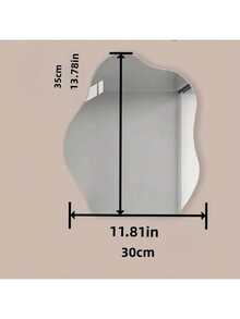 1pc Modern Cloud-Shaped Frameless Mirror, Horizontal Lacquered Finish, Polystyrene Material, Shatterproof High-Definition Mirror Surface, Suitable For Desktop Decor, No Electricity Required, Asymmetrical Floral Theme