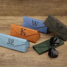 Custom Neutral Folding Glasses Case, Personalized Fashion Eyewear Storage, Gift For Men, Gift For Dad/Mom, Giveaway, Waterproof Hard Glasses Holder - Multi-colored Sheepskin Eyeglass Case - View 2
