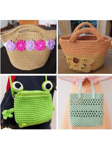 1卷180克钩编棉麻纱线，粗空心棉纱，适用于DIY帽子、包包、手工艺品 - 多款式 - 查看 2