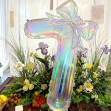 2pcs Oversized 40-Inch Transparent Number Shape Balloons With Bowknot - Extra Large 40-Inch Number Decor, Suitable For Birthday Party, Wedding, Valentine's Day, Anniversary And Other Occasions - Multicolor - View 9