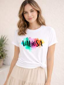 Camiseta Babylook T-Shirt Moda Feminina Casual Cristã Evangélica Valiosa - Branco - Visão 1