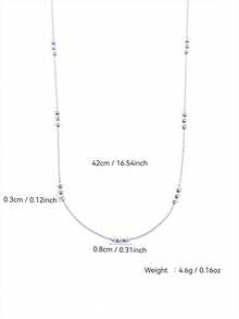 TONSI 1 chiếc vòng cổ trang trí hạt bằng thép không gỉ, vòng cổ choker nhiều lớp dành cho nữ. - Dây chuyền thép - Xem 20