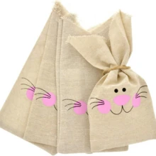 1/3/6 Peças Sacolas de Doces de Páscoa, Material de Tecido com Cordão de Juta, Tamanho 10 x 20 cm, Adequado para Doces, Biscoitos, Chocolates, Brinquedos Pequenos, Ovos de Páscoa e Outros Doces, Projeto DIY, Enchimento de Cesta, Lembrancinhas de Festa (Marrom) - Multicolorido - Visão 1