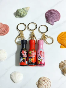 1Pc Popular Korean Simulation Sauce Keychain Pendant, Mini Korean Cream Turkey Noodle Sauce Keychain Bag Pendant, Key Chain, Bag Accessory, Wallet Pendant, Women's Keychain, New Year And Birthday Gift For Women - Multicolor - View 4