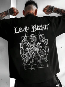 Camiseta de manga corta para hombre de 180 g, estilo veraniego, informal, versátil y con cuello redondo. - Negro - Ver 1