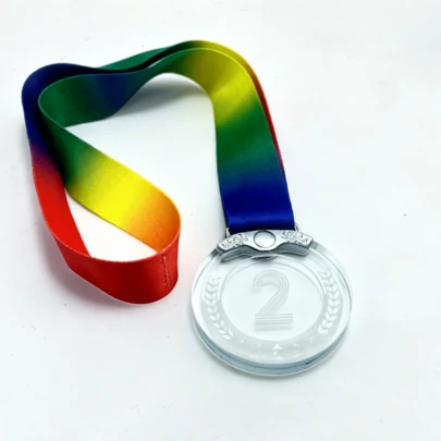 Crystal Award Medal - Golden Silvery Bronze Awards 1st 2nd 3rd, Memorial Gift With Ribbon, DIY Glass Medal For Sports, Travel, School, Student Souvenirs, Prize, Sports Trophy, Sports Award, Sports Competition, Sports Event, Sports Recognition