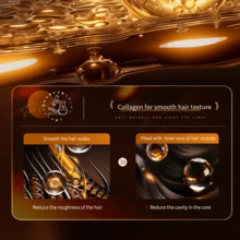 500毫升栀子花蛋白发膜，富含胶原蛋白、透明质酸和澳洲坚果籽油——修复受损发质，提升光泽——滋润并滋养干燥、卷曲、受损发质，适用于直发、卷发、染烫发质——所有发质 - 白色 - 查看 4