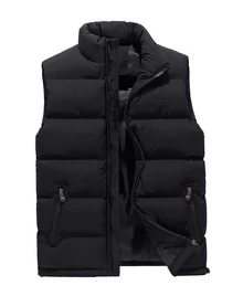 Men's Thermal Vest – Solid Color, High Collar, Front Zipper, And Light Water Repellent - màu đen - Xem 1