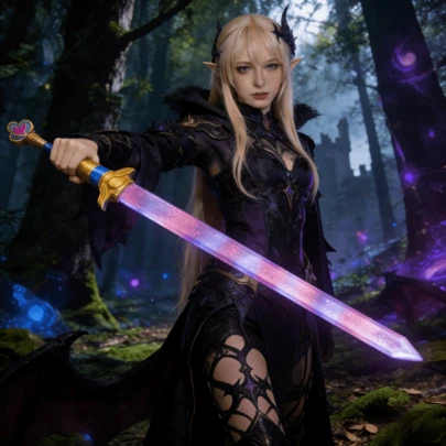 1支可伸缩道具剑，塑料材质，无剑刃，适用于偶像团体表演、派对礼品、复活节礼物